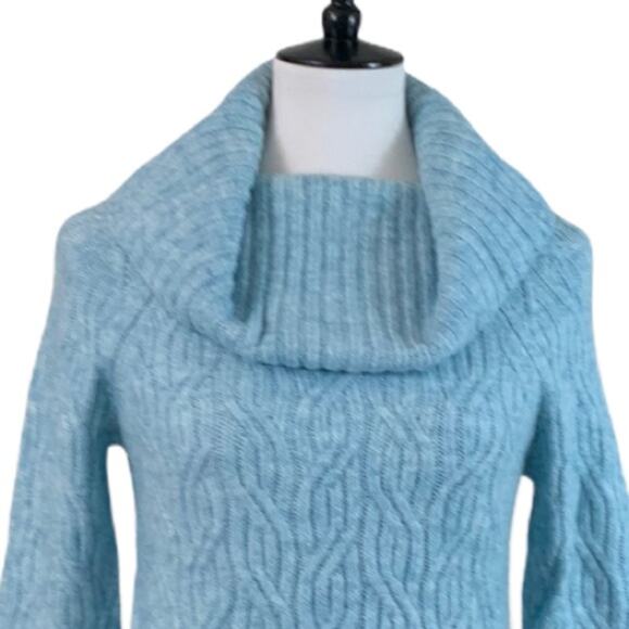 Dressbarn Westport Women's Sweater Cowl Neck Textured Blue Size Medium - Picture 5 of 11